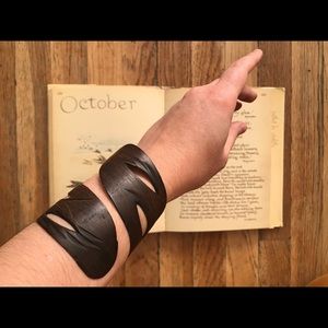 whimsical carved wooden bracelet